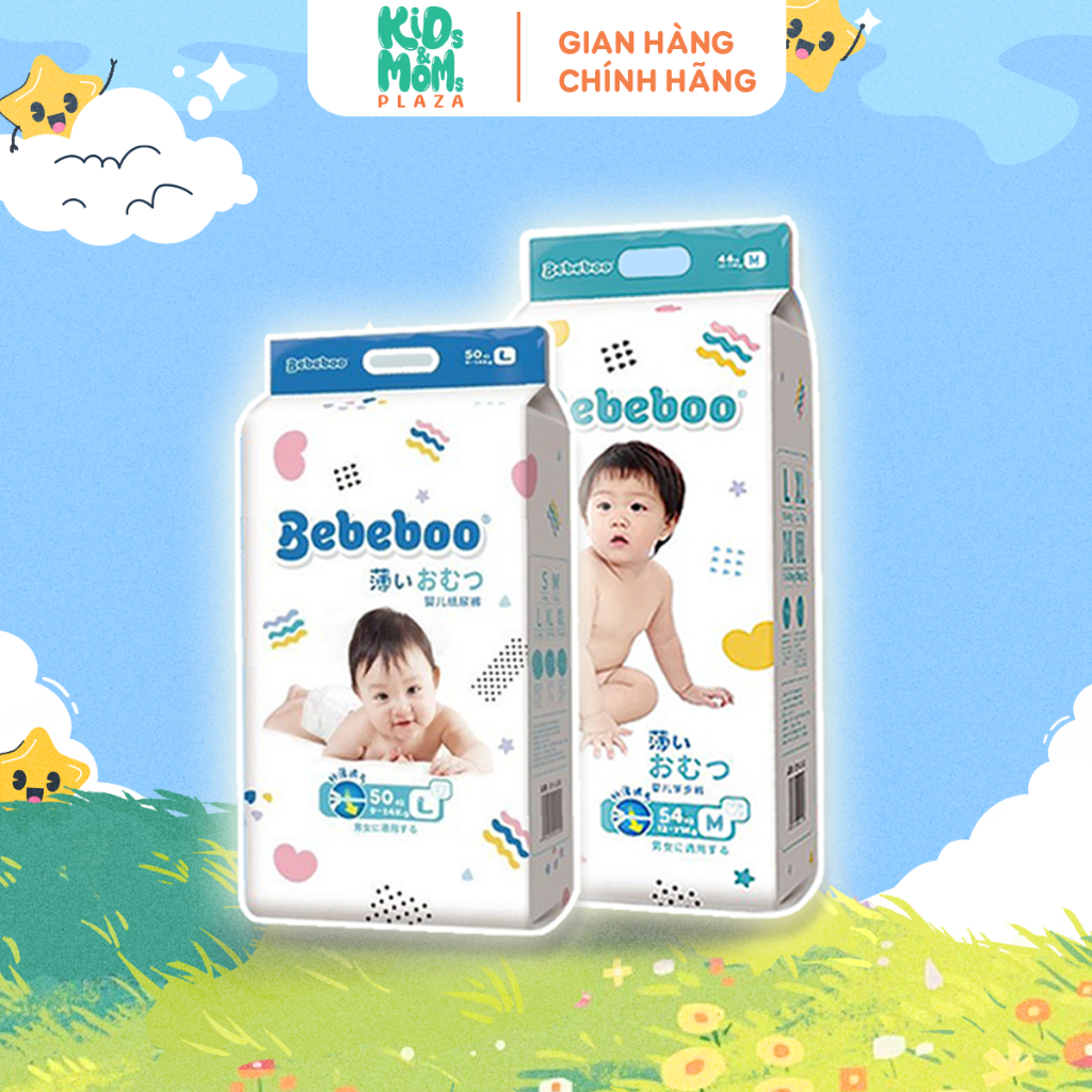 (2BB) [KHÔNG QUÀ] COMBO 2 bịch tã/bỉm quần/dán Bebeboo Nhật Bản mỏng mịn, thấm tốt, full size