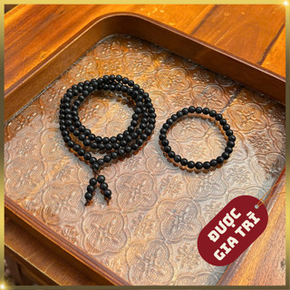 Đá Mắt Mèo Đen Mun, Chuỗi 108 Hạt Và Vòng Đơn Đeo Tay Cho Nữ, Size Hạt Nhỏ 5.5li - C53