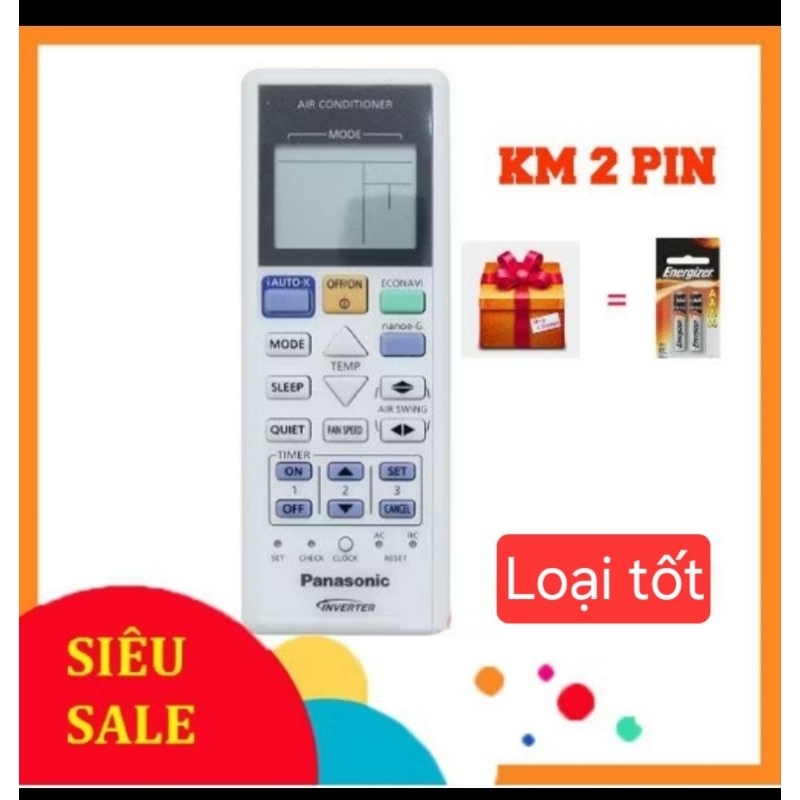 Điều khiển điều hòa Panasonic Inverter 1 chiều loại tốt