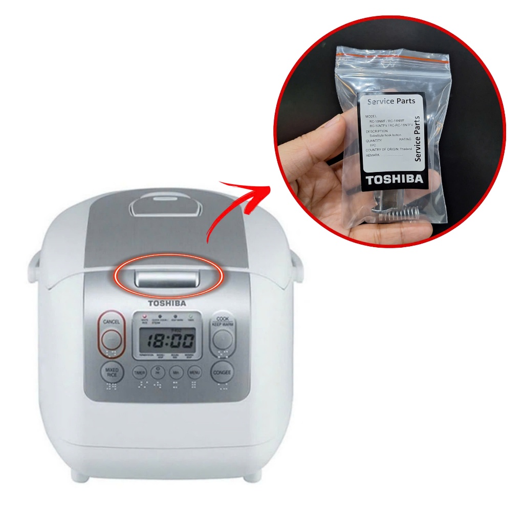 Lẫy Khóa Nồi Cơm Điện Toshiba RC 18NMF / 10NMF + lò xo
