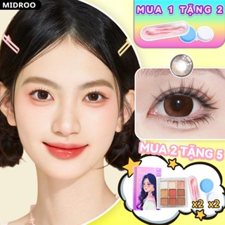 Midroo Lens 2 Chiếc 0-6 Độ Lens Mắt 14.2mm Nâu Lens Cận Wild Fruit Kính áp Tròng 1 Năm