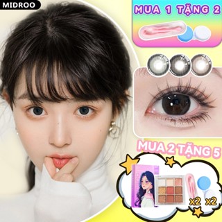 Midroo Lens 0~6 Độ (2 chiếc) 14.5mm Lens Cận Đen Lens Mắt Snowball Kính Áp Tròng 1 năm