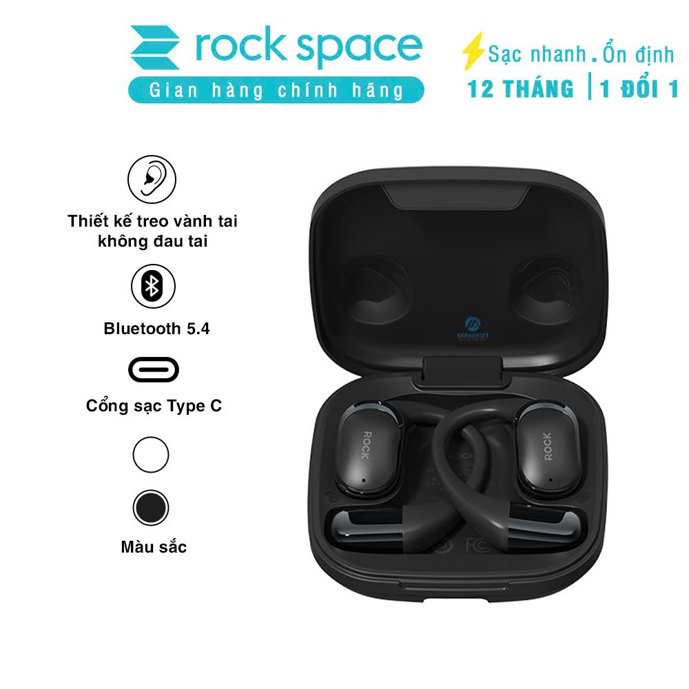 Tai nghe bluetooth không dây kẹp vành tai Rockspace X718 Bluetooth Earphones bảo hành 12 tháng