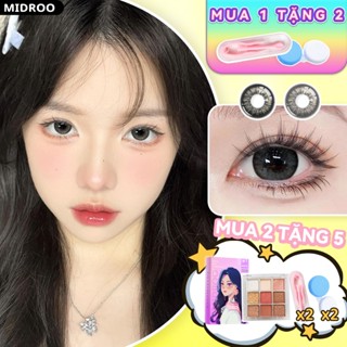 Midroo Lens 2 Chiếc 0-6 Độ Xám Lens Mắt 14.5mm Đen Lens Cận Fog Mountain Kính áp Tròng 1 Năm