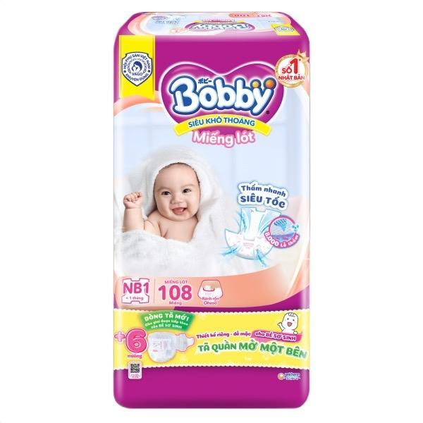 Miếng lót Bobby NB 108 tặng 6 miếng dành cho bé sơ sinh