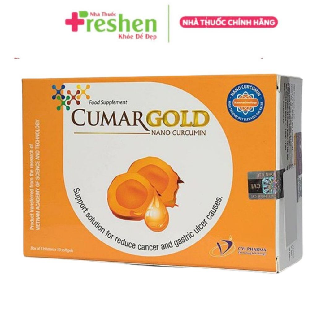 ✅ (CHÍNH HÃNG) Cumargold - Hỗ Trợ Giảm Viêm Loét Dạ Dày - Hộp 30 Viên