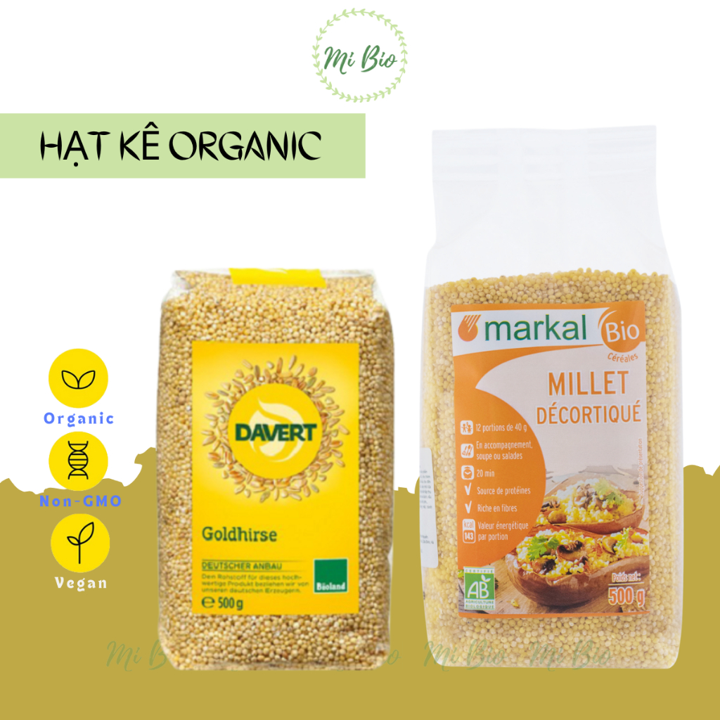 Hạt kê hữu cơ 500gr (Davert - Markal) - Ăn chay - Ăn kiêng - Ăn thực dưỡng - Mibio