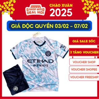 in tên số áo theo yêu cầu - Bộ quần áo bóng đá, đồ đánh banh Man... City -- hàng thun lạnh cao cấp -size từ 30-85kg