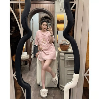 Áo Phông Áo Thun Nữ Tay Lỡ Dáng Thụng Hình Thêu Phong Cách Giấu Quần Cotton 2 Size 40-70KG mẫu AOPHONGRONGHONGKAB. TP454