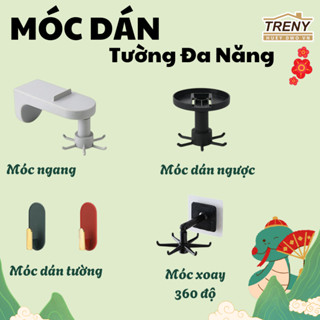 Móc dán tường, móc đơn, móc dán chùm, chuyên dùng trong nhà bếp và phòng tắm, nhiều kiểu mẫu có thể xoay 360 độ