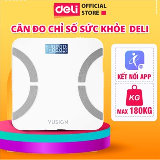 Cân Sức Khỏe Điện Tử Deli Chịu Lực Tối Đa 180Kg Kết Nối App Điện Thoại Dễ Dàng Đo Chỉ Số Cơ Thể