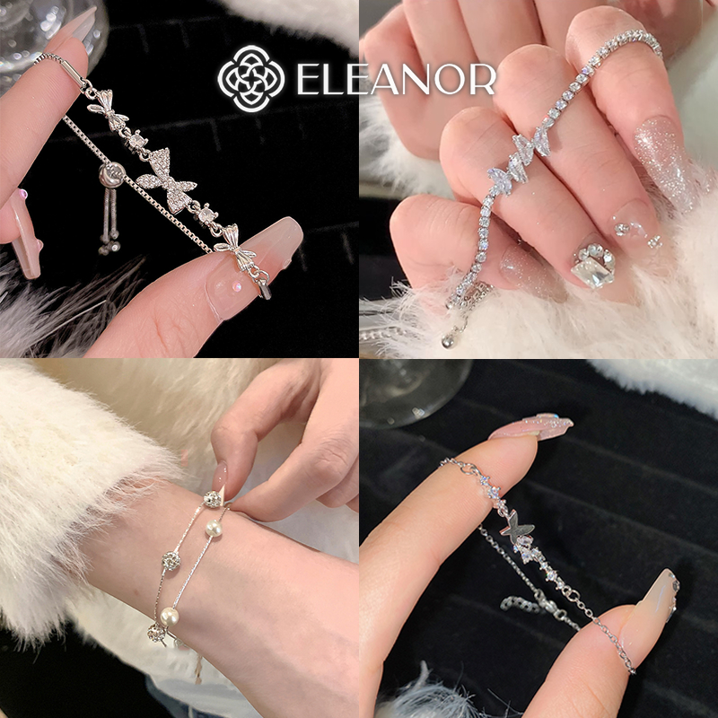 Vòng tay nữ dây rút Eleanor Accessories đa dạng kiểu dáng lắc tay đính đá phụ kiện trang sức 9530