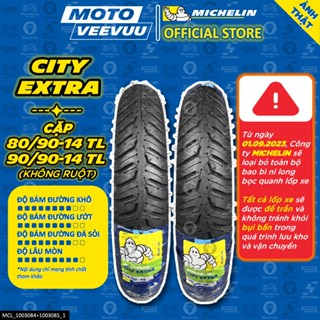 [MTVV] CẶP VỎ LỐP xe máy MICHELIN CITY EXTRA 80/90-14 & 90/90-14 TL AB Vario Mio Luvias Vision Air Blade Click<END>