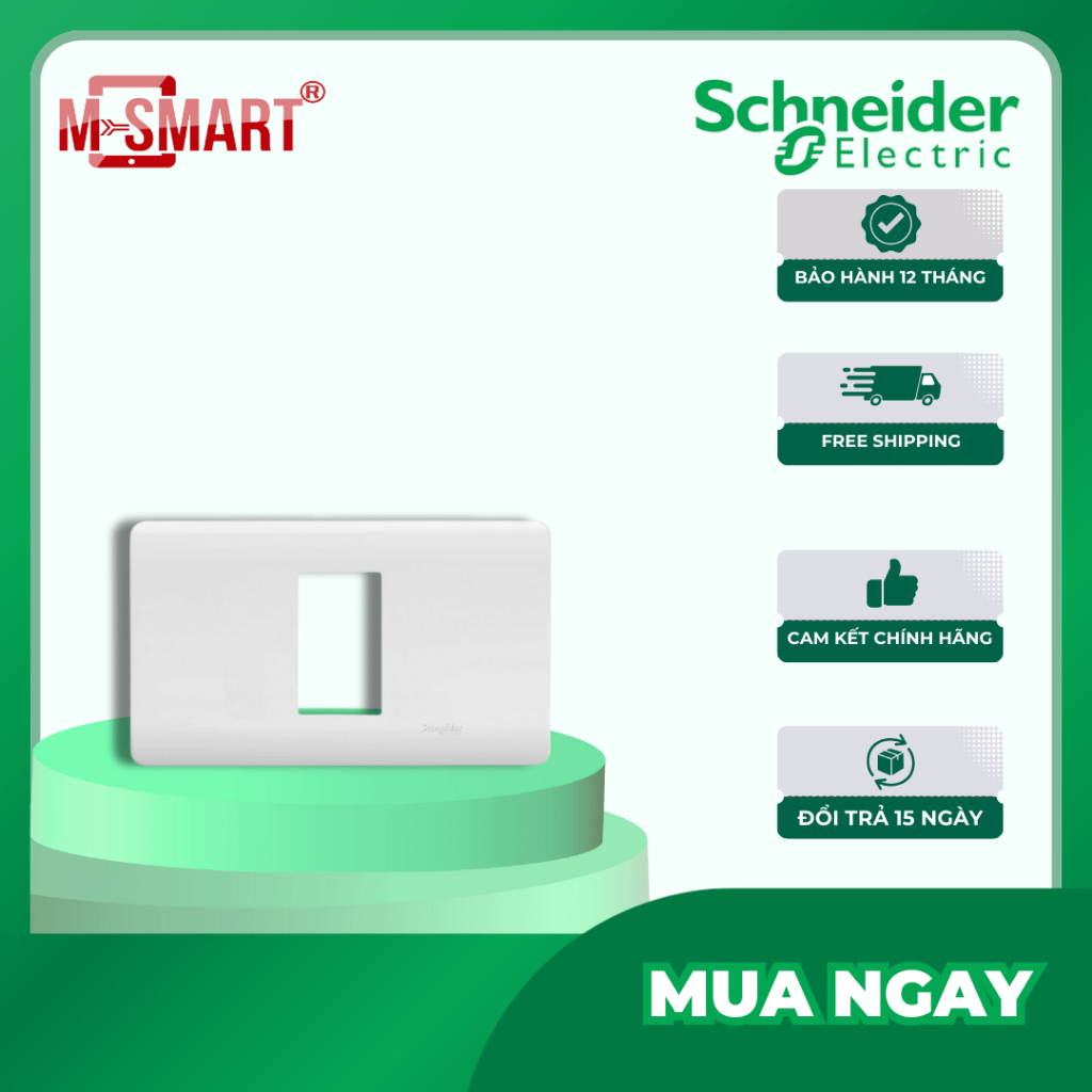 Mặt che cho 1 thiết bị  dòng Zencelo Schneider Vòm & GP A8401S_WE_G19 A8401M_WE_G19 A8401S_SZ_G19 A8