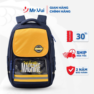 Balo học sinh Mr Vui cho bé trai, bé gái học cấp 1 lớp 3 - 5, cặp sách in hình chữ BLH 991
