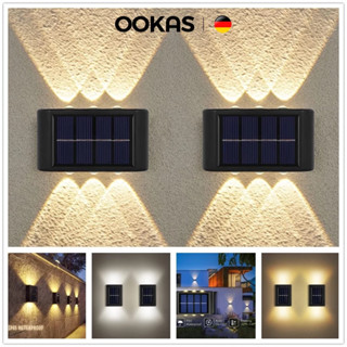 OOKAS LED đèn tường năng lượng mặt trời chống nước Đèn trang trí tòa nhà, sân vườn, tường