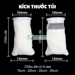 Túi lọc hồ cá 2 lớp chống tràn, túi lọc thô giữ cặn bẩn hồ cá, nhiều kích thước