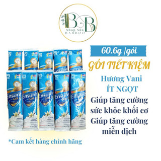 [Gói Tiết Kiệm] Combo 10 gói Sữa Ensure Gold 60.6g Hương vani ÍT NGỌT