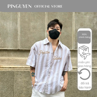 Sơ Mi Ngắn Form Boxy Positive Sọc To, Sơ Mi Thời Trang Nam 141