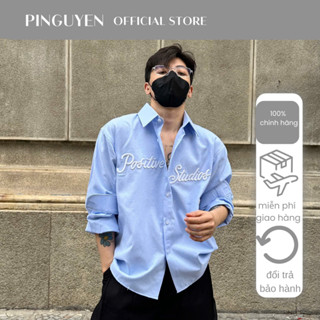 Sơ Mi Xanh/Trắng Studio, Sơ Mi Thời Trang Nam PINGUYEN 142