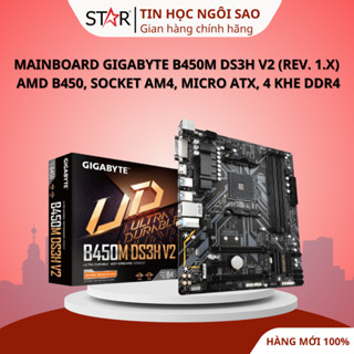 Mainboard Gigabyte B450M DS3H V2 (rev. 1.x) / V3 | AMD B450, Socket AM4, Micro ATX, 4 khe DDR4 - Bảo hành 36 tháng
