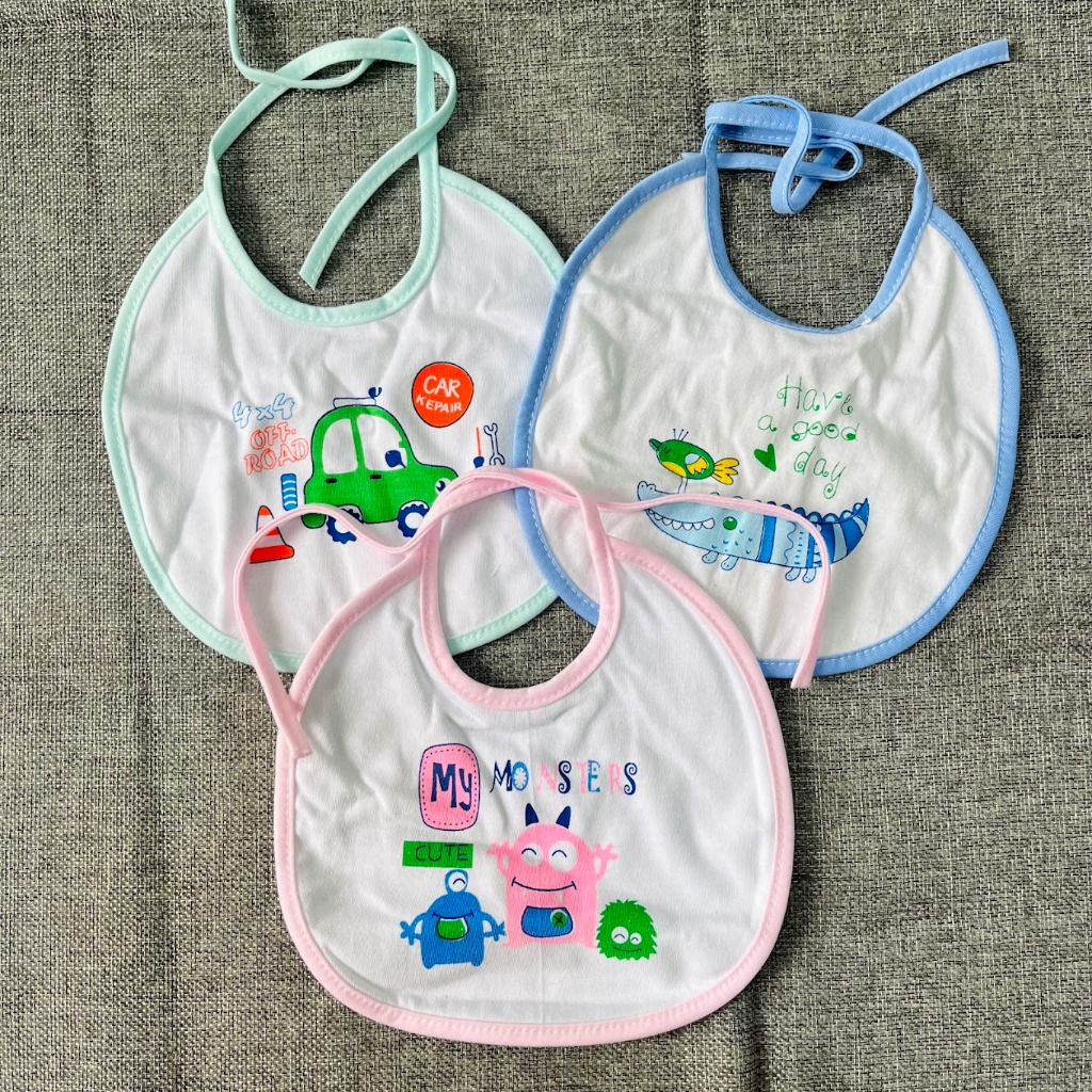 SALE LỖ 2 cái Khăn Yếm CỘT dây COTTON cho bé sơ sinh/ Yếm ăn và lau miệng trẻ em