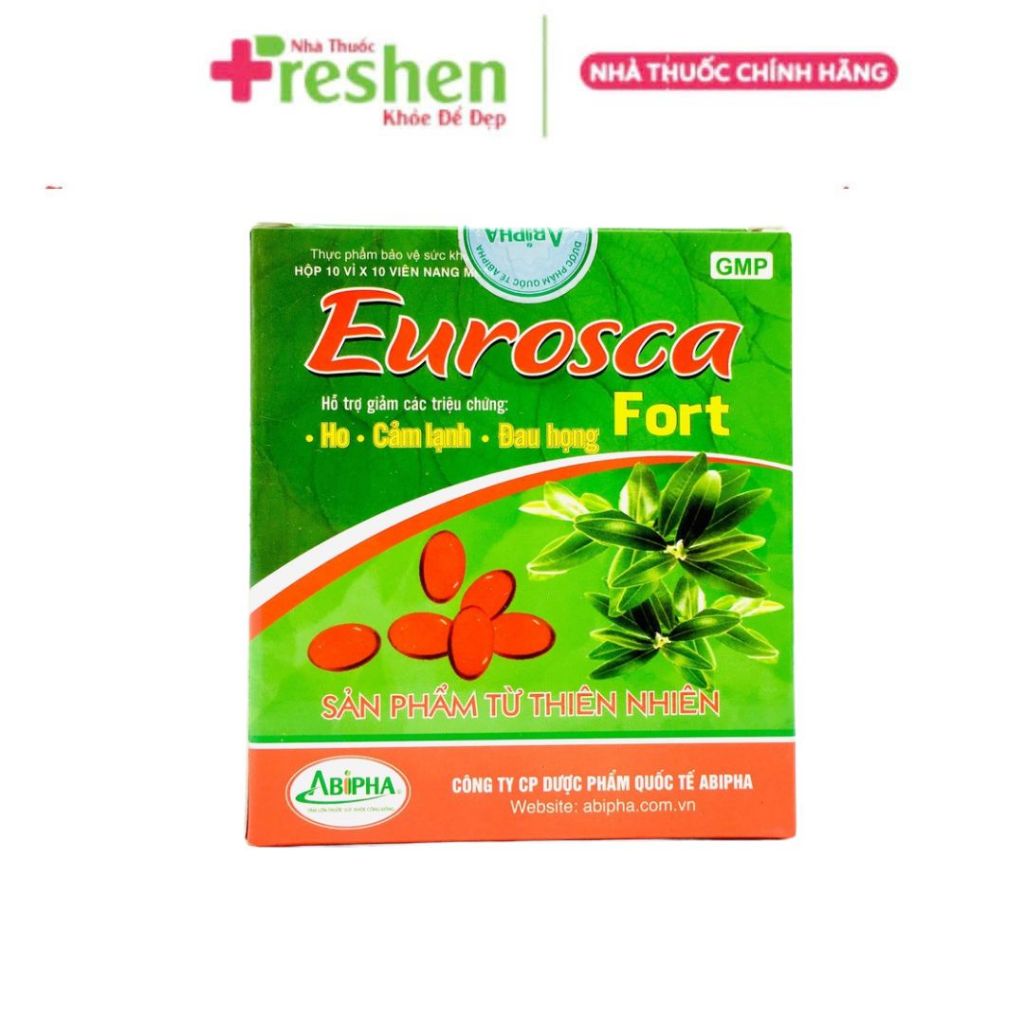 Eurosca, Eurosca Fort - Giảm ho, thông thoáng mũi, giảm các triệu chứng cảm lạnh, sổ mũi, đau họng