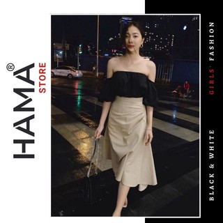 ÁO TRỄ VAI Sexy HAMA STORE H46 - DẠO PHỐ CỰC YÊU [Freesize ĐEN]