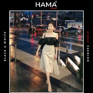 ÁO TRỄ VAI Sexy HAMA STORE H46 - DẠO PHỐ CỰC YÊU [Freesize ĐEN]