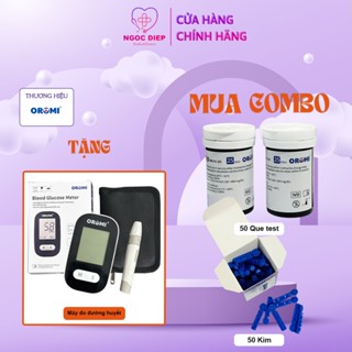 Máy đo đường huyết OROMI CMS10A - COMBO 50/100 que test + kim TẶNG 01 máy đo - Bảo hành trọn đời