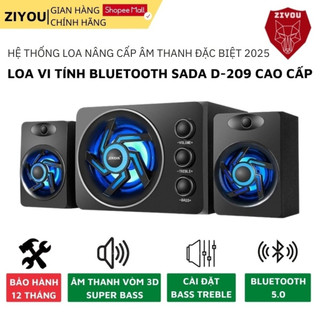 Loa máy tính,vi tính có BLUETOOTH ZIYOU D209 có đèn LED RGB,âm thanh SUPER BASS,nghe nhạc chơi game dành cho PC,Laptop 