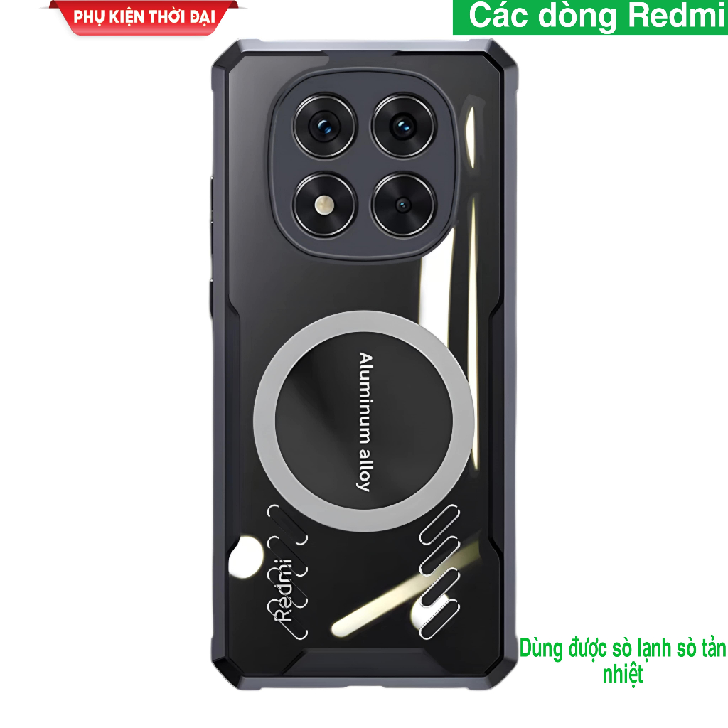 Ốp lưng Redmi Note 14 Pro 5G / Note 14 Pro Plus / Note 13 Pro 5G thoát khí dùng sò tản nhiệt sò lạnh
