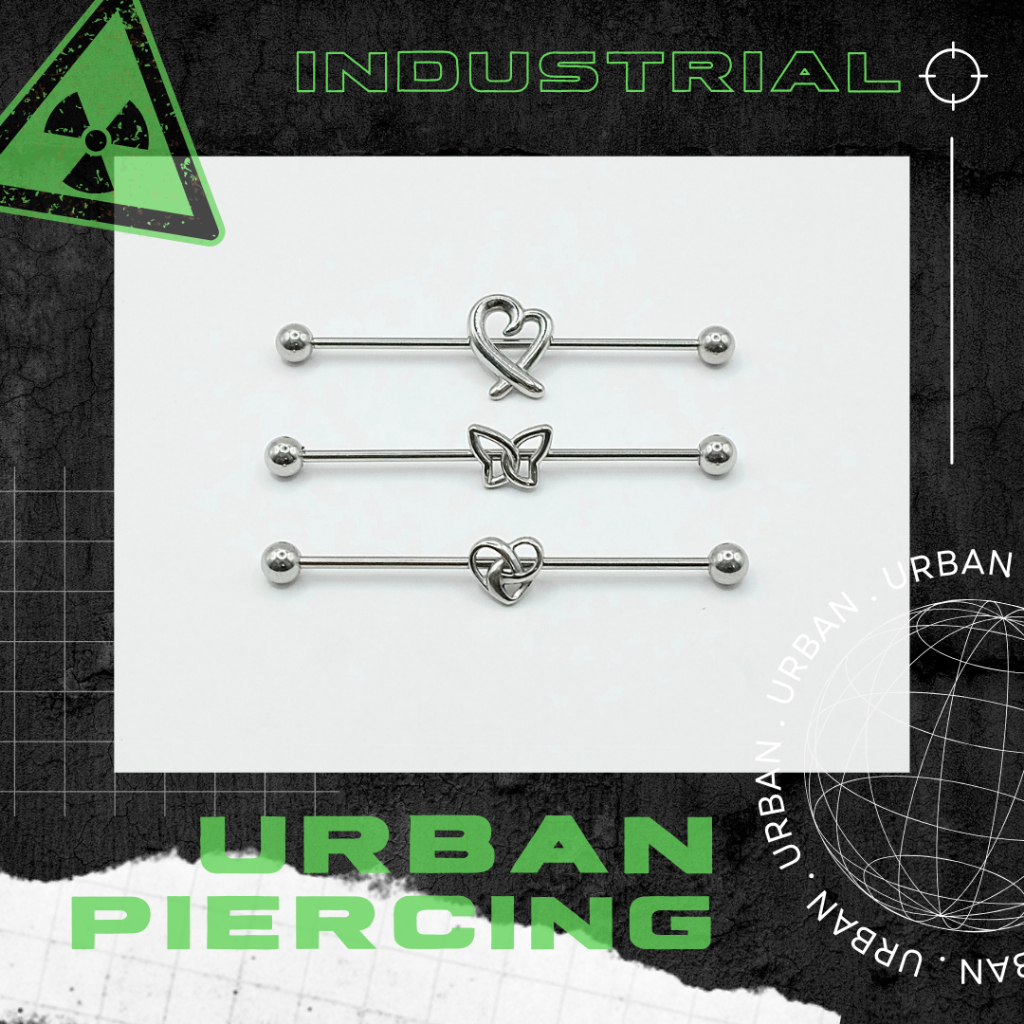 [BÁN THEO CHIẾC] Khuyên Tai Nam Nữ Industrial VOL.1 Thân Bạc Unisex Không Gỉ Không Ngứa Không Bay Mà