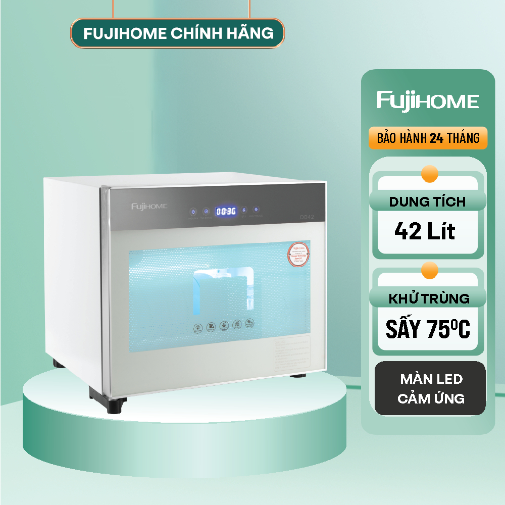 Tủ sấy chén bát tiệt trùng Fujihome DD42 khử trùng đa năng bằng tia UV và Ozone, màn hình LED cảm ứn