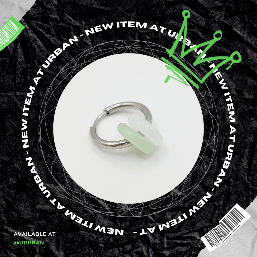 [1 Chiếc] Khuyên tai, chất liệu thép không gỉ HOOP XU Không Ngứa Không Đen urban  [bấm]