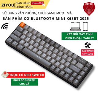  Bàn Phím CƠ BLUETOOTH Không Dây Ziyou K68BT Trục Cơ RED Switch Hotswap Gõ Êm Chống Nước Kết Nối Máy Tính Điện Thoại 