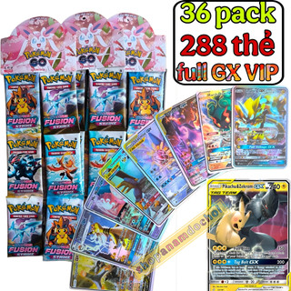   Hiếm  Dây 36 pack 288 thẻ bài pokemon fusion loại full GX rất đẹp 
