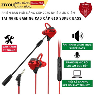 Tai nghe có dây chống ồn cao cấp ZIYOU G10 gaming có mic rời tiện lợi dùng cho pc, laptop, điện thoại