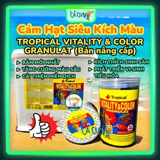 Tropical - Vitality & Color GRANULES - Cám Hạt chìm - Thức ăn siêu tăng màu cá thủy sinh (Hàng CTY)