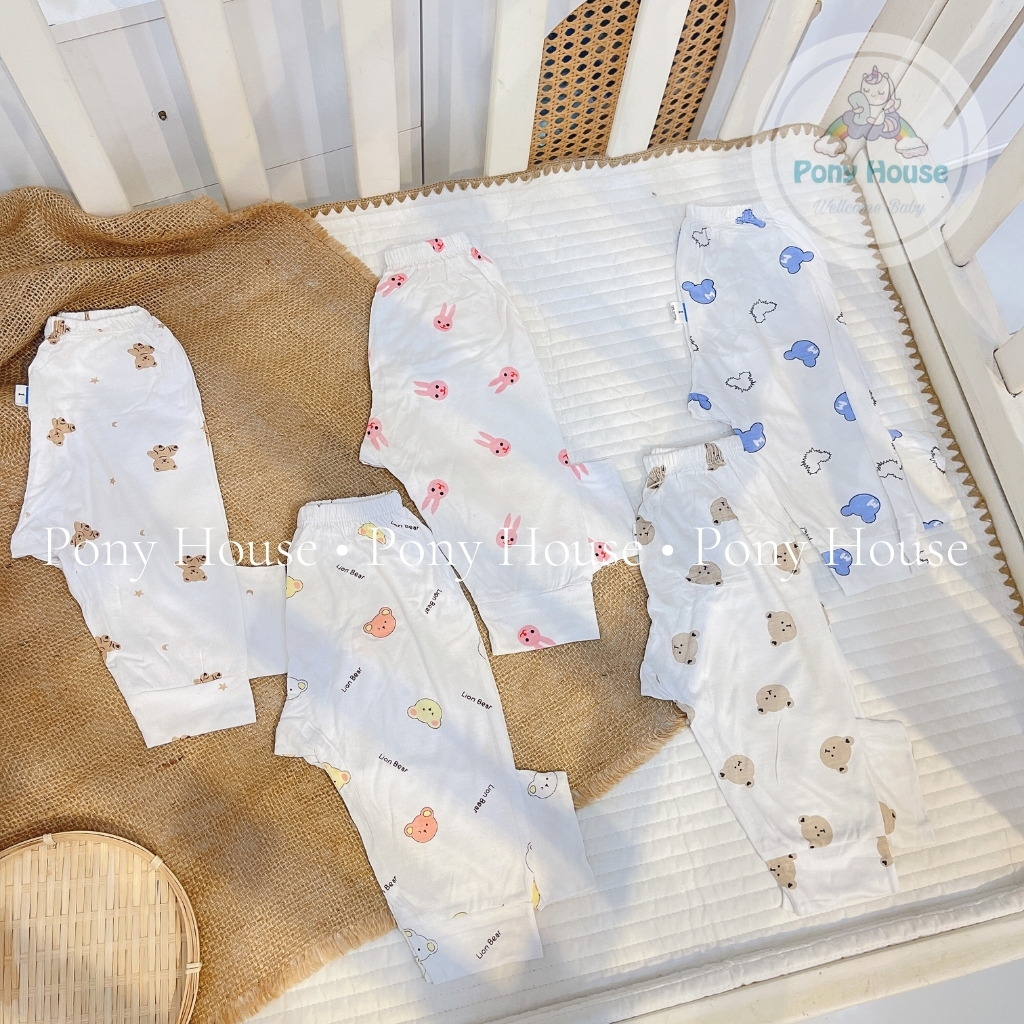 Quần Dài Sơ Sinh Thun Lạnh Quần Chục Có Đáp Đũng Đóng Bỉm Thoải Mái, Siêu Mềm, Mát Cho Bé Trai, Bé Gái Sơ Sinh