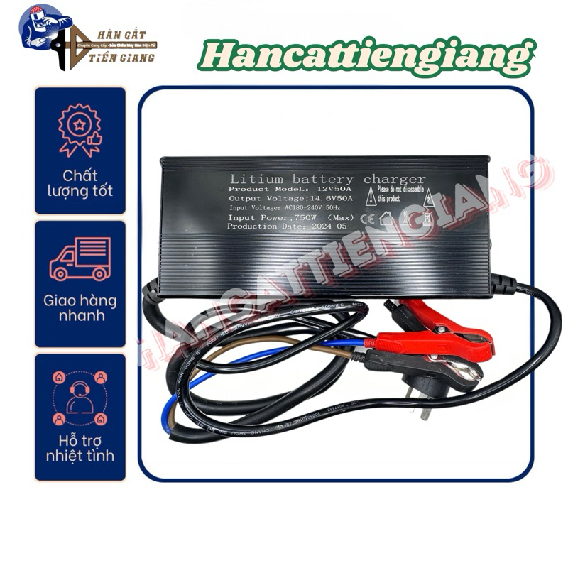 Bộ sạc bình Pin thông minh 14v6 50A 62A Cho Pin Lithium 4S 200-300A