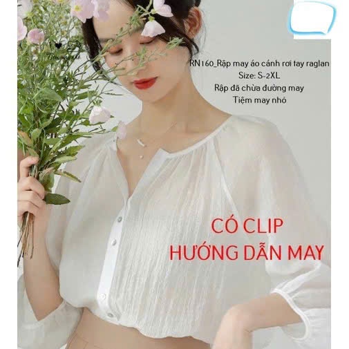 RN160_rập giấy may áo kiểu tay raglan