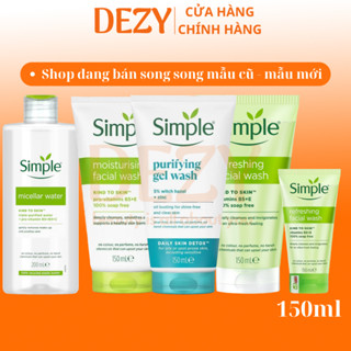 Combo Sửa Rửa Mặt Simple Và Nước Tẩy Trang Chính Hãng - Bộ Skincare Cho Da Dầu Mụn Micellar Srm Cleanser Anh Quốc Dezy