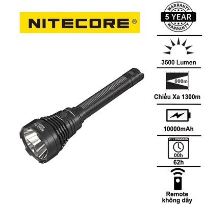 Đèn pin chiếu xa NITECORE MH40 Pro sáng 3500lm chiếu xa 1300m pin 10000mAh công tắc remote không dây