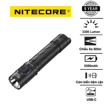 Đèn pin EDC NITECORE MH12 Pro độ sáng 3.300 lumens tầm chiếu xa 505m pin sạc 21700 5300mAh USB-C