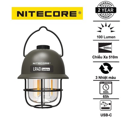 Đèn pin cắm trại NITECORE LR40 sáng 100 lumen pin 4000mAh Powerbank