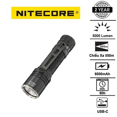 Đèn pin NITECORE EDC35 độ sáng 5000 lumen chiếu xa 550m pin 21700 cổng sạc USB-C