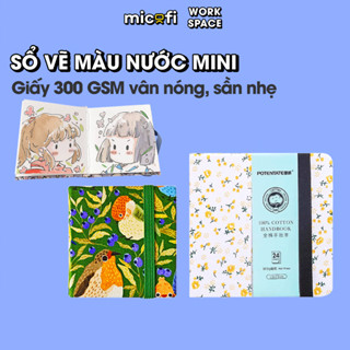  Sổ Vẽ Màu Nước Micofi 300GSM Sổ Tay Sketch Mini Tập Vẽ Tranh Giấy Cứng Dày Nhỏ Vuông Quyển Cuốn Sketch Mini Kí Hoạ Cụ 