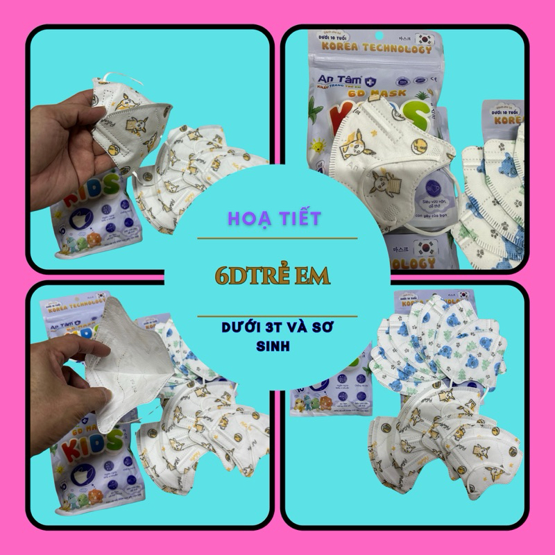 Khẩu Trang Y Tế Kháng Khuẩn 6D Cho Bé - Chính Hãng An Tâm