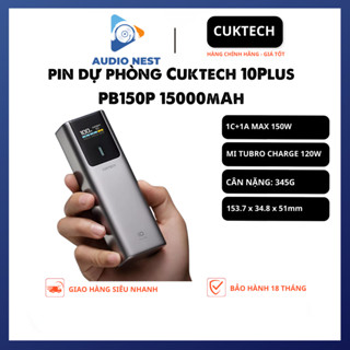 Sạc Dự Phòng Cuktech 10Plus 150W PB150P 15000mAh Hỗ Trợ MiTurbro Charger 120W - Bảo Hành 18 Tháng.